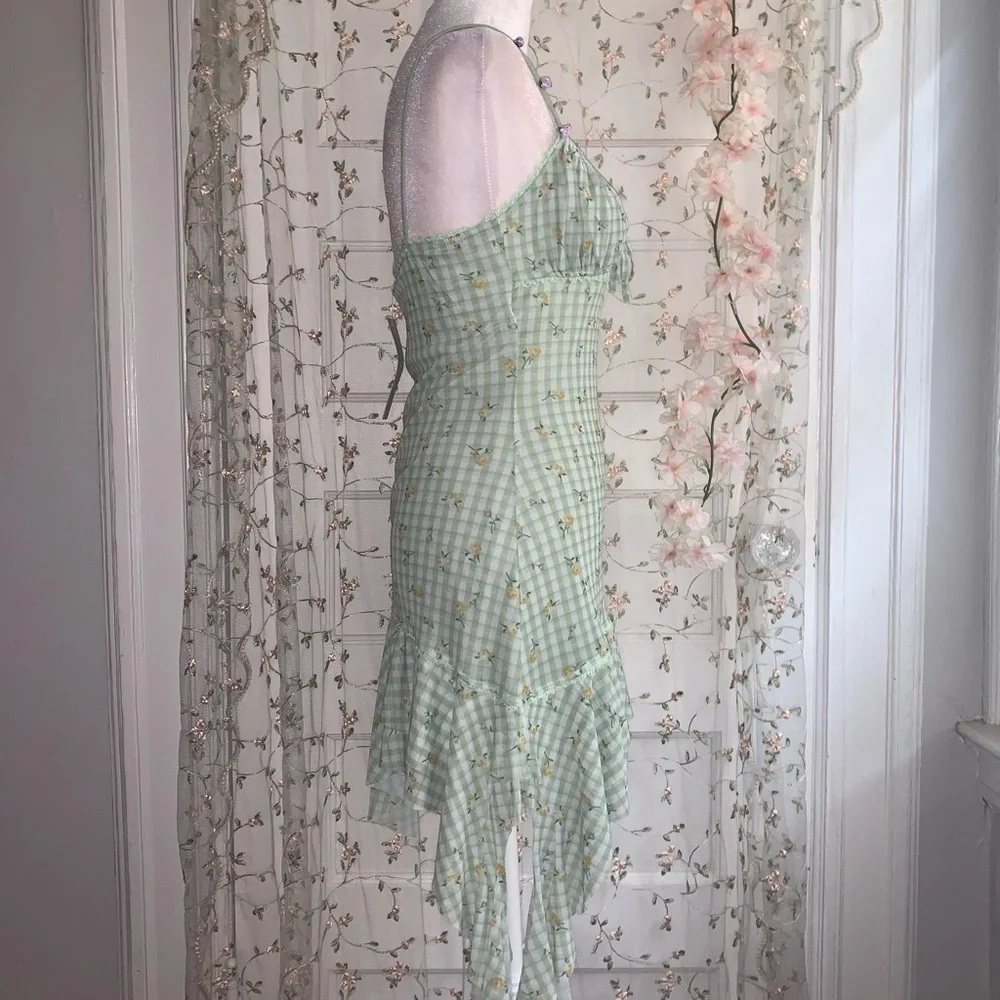 (NWT) urban outfitters fairy green floral dress - Picture 2 of 6